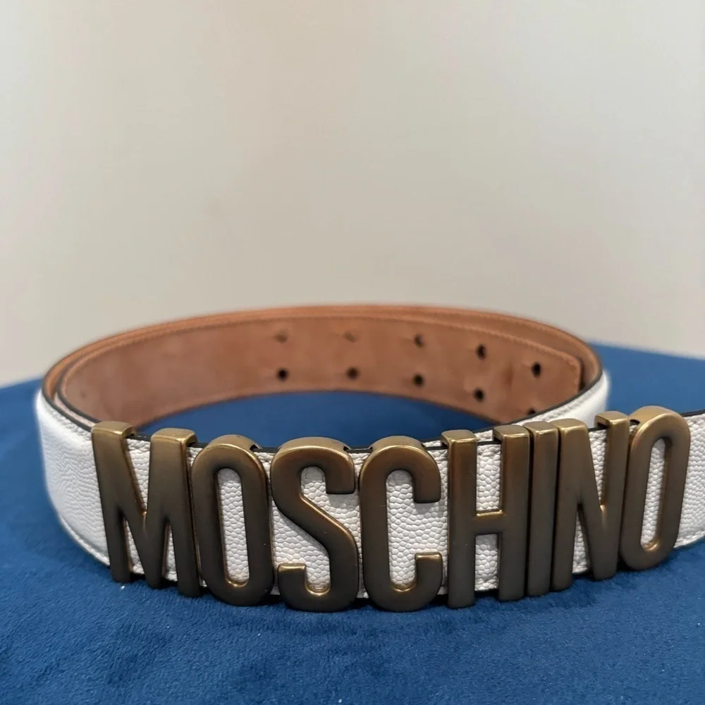 Moschino White Belt size 44